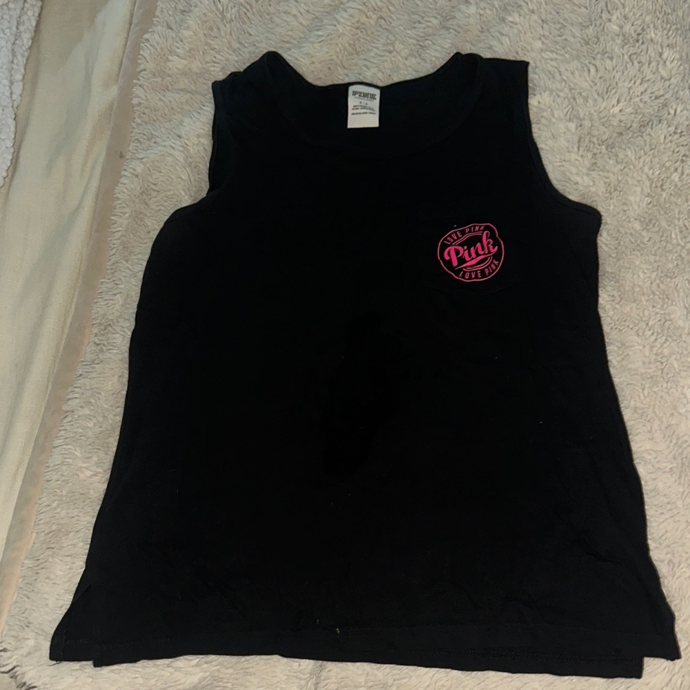Victoria's Secret PINK Black Tank with Pink Logo